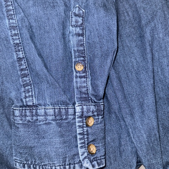 Merona women’s Blue Jean button up shirt with long sleeves and pockets Size M - Picture 12 of 12
